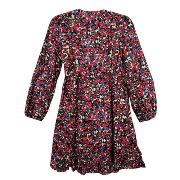 NEW! O.P.T. Cade Floral Wrap Dress One Pretty Thing Lined Puff Sleeve Size XS - Picture 6 of 13